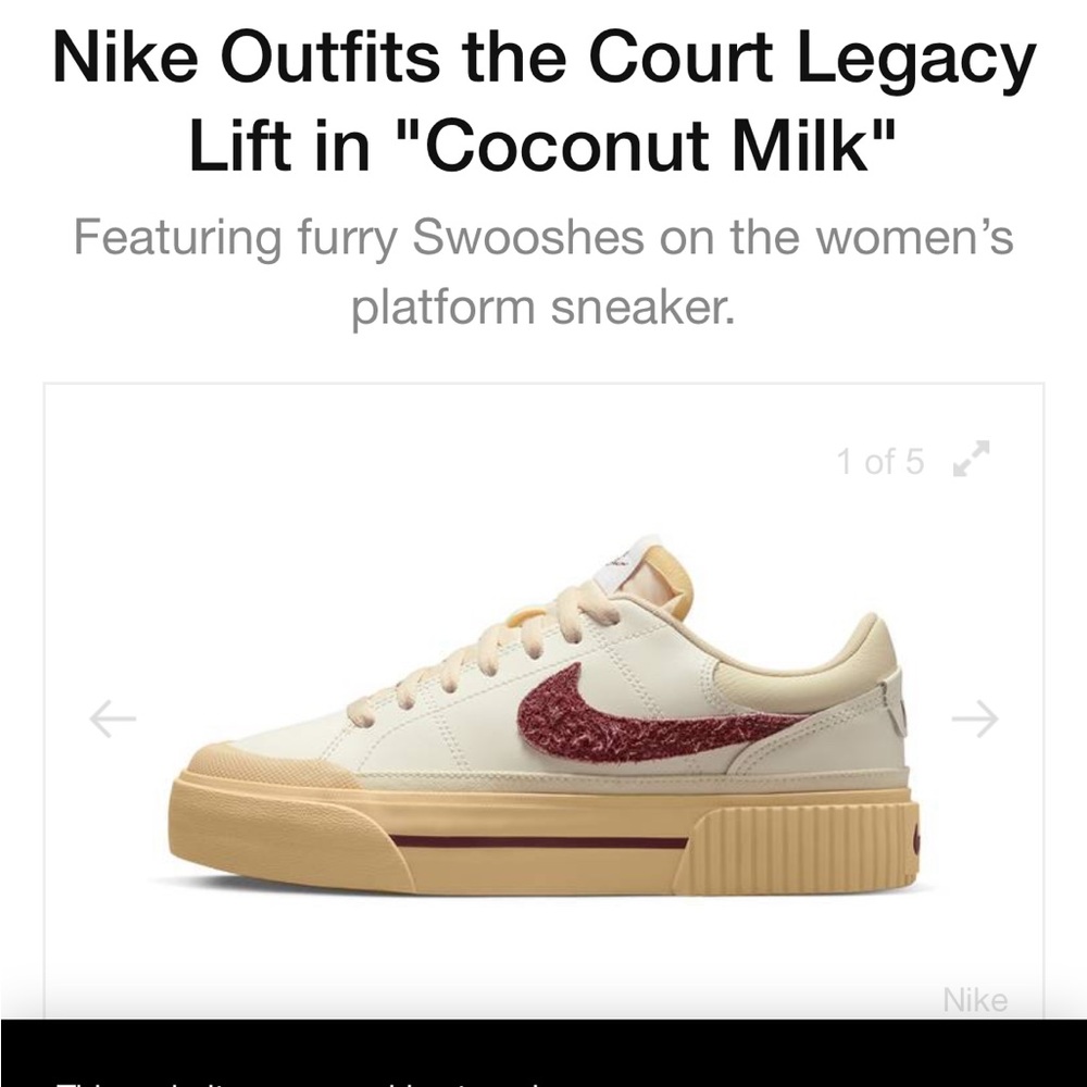 Nike Court Legacy Lift in Coconut Milk